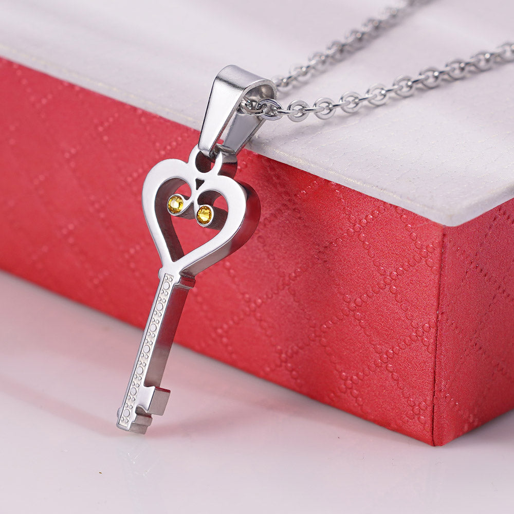 Personalized Lock and Key Couples Necklaces